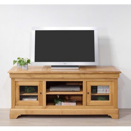 French Oak - 1m2 : Kệ TiVi Gổ Sồi + 2 Cánh Cửa Kính